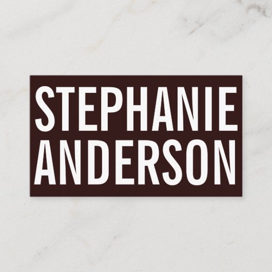 Carte De Visite Texte en gras rouge profond (Devant)