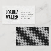 Carte De Visite Texte en gras simple avec bandes (Devant / Derrière)