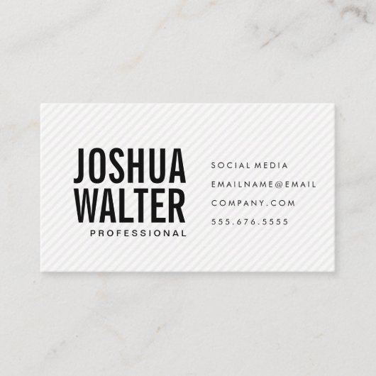 Carte De Visite Texte en gras simple avec bandes (Devant)
