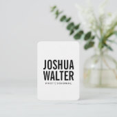 Carte De Visite Texte en gras simple avec bandes (Debout devant)