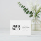 Carte De Visite Texte en gras simple avec bandes (Debout devant)