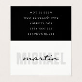 Carte De Visite Texte gras et cursif (Extérieur déplié)