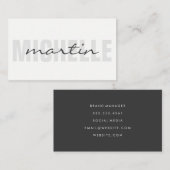 Carte De Visite Texte gras et cursif (Devant / Derrière)