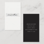 Carte De Visite Texte gras et cursif (Devant / Derrière)