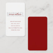Carte De Visite Texte gras et cursif (rouge) (Devant / Derrière)