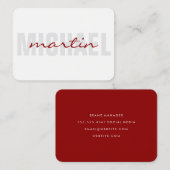 Carte De Visite Texte gras et cursif (rouge) (Devant / Derrière)