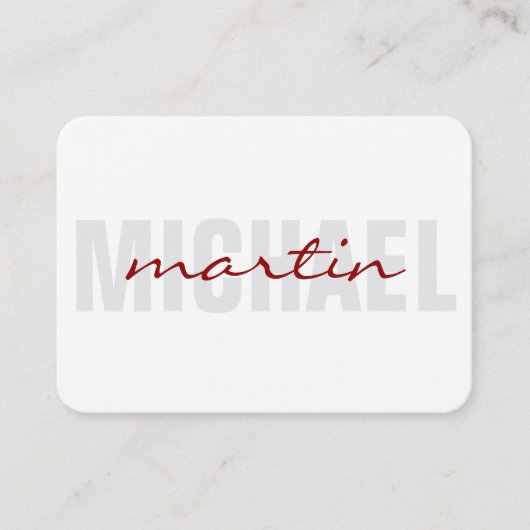 Carte De Visite Texte gras et cursif (rouge) (Devant)