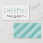 Carte De Visite Texte gras et cursif (turquoise) (Devant / Derrière)
