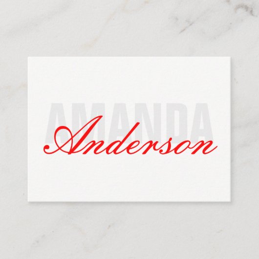 Carte De Visite Texte gras et élégant (Devant)