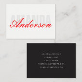 Carte De Visite Texte gras et élégant (Devant / Derrière)