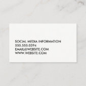 Carte De Visite Texte gras minimaliste (Dos)