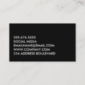 Carte De Visite Texte gras minimaliste (Dos)