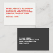 Carte De Visite Texte gras minimaliste (Devant / Derrière)