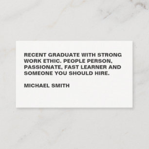 Carte De Visite Texte gras minimaliste