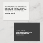 Carte De Visite Texte gras minimaliste (Devant / Derrière)