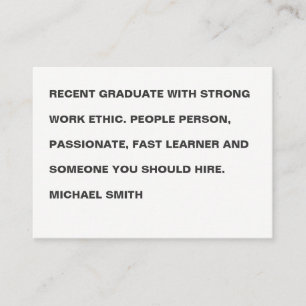 Carte De Visite Texte gras minimaliste