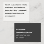 Carte De Visite Texte gras minimaliste (Devant / Derrière)