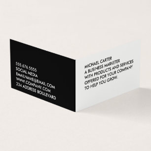 Carte De Visite Texte gras minimaliste