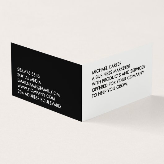 Carte De Visite Texte gras minimaliste (Extérieur)