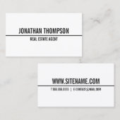 Carte De Visite Texte gras moderne noir et blanc (Devant / Derrière)