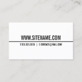 Carte De Visite Texte gras moderne noir et blanc (Dos)