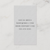 Carte De Visite Texte Gris Cité Gras (Dos)