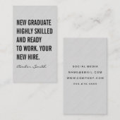 Carte De Visite Texte Gris Cité Gras (Devant / Derrière)