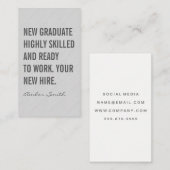 Carte De Visite Texte Gris Cité Gras (Devant / Derrière)