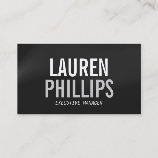 Carte De Visite Texte Gris Gras Professionnel (Devant)