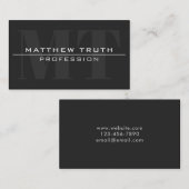 Carte De Visite Texte Gris Gris Très Foncé Moderne (Devant / Derrière)