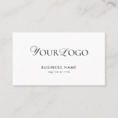Carte De Visite Texte Horizontal Business Logo Qr Code Société (Devant)