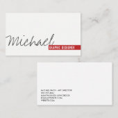 Carte De Visite Texte manuscrit gras rouge (Devant / Derrière)