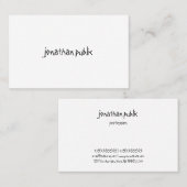 Carte De Visite Texte manuscrit moderne Professionnel Simple (Devant / Derrière)