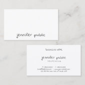 Carte De Visite Texte manuscrit moderne Texte simple Modèle (Devant / Derrière)