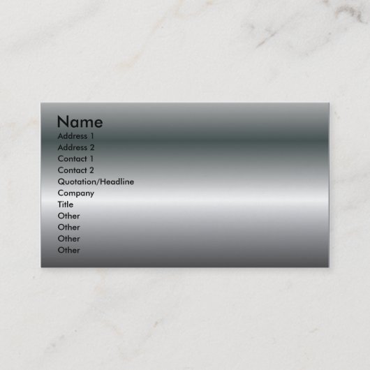 CARTE DE VISITE TEXTE MÉTAL (Devant)