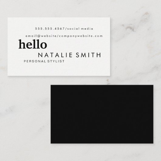 Carte De Visite Texte mixte (Devant / Derrière)