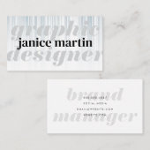 Carte De Visite Texte moderne | élégant (Devant / Derrière)