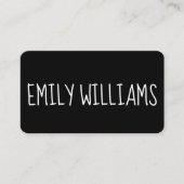 Carte De Visite Texte moderne en noir (Devant)