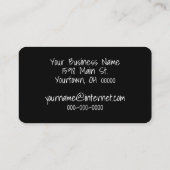 Carte De Visite Texte moderne en noir (Dos)