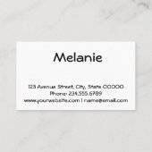 Carte De Visite Texte monographique personnalisé aquarelle flore d (Dos)