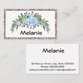 Carte De Visite Texte monographique personnalisé aquarelle flore d (Devant / Derrière)