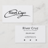 Carte De Visite Texte noir très basique en blanc (Devant / Derrière)