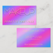 Carte De Visite Texte ombragé par néon sur la surface brillante (Devant / Derrière)