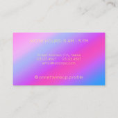 Carte De Visite Texte ombragé par néon sur la surface brillante (Dos)