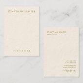 Carte De Visite Texte or personnalisable Élégant Modèle vertical (Devant / Derrière)