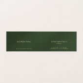 Carte De Visite Texte Or Personnalisé Élégant Vert Luxe Plié (Intérieur déplié)