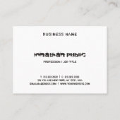 Carte De Visite Texte Perdu Noir Et Blanc Moderne B&W Élégant (Dos)