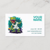 Carte De Visite Texte personnalisé avec T-Rex   Dino Drive Pickleb (Dos)