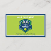 Carte De Visite 🎾 Texte personnalisé, Club de padel (Devant)