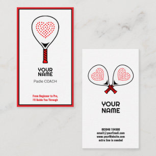 Carte De Visite 🎾Texte personnalisé, entraîneur de padel